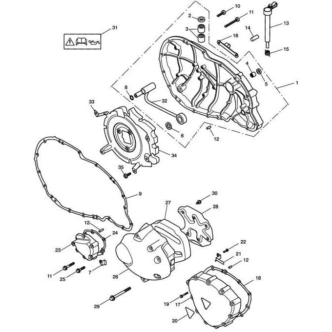 Triumph Bonneville & Scrambler Clutch Cover Assembly, Black - T1261235 