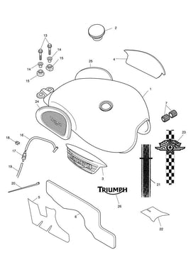 Triumph Thruxton 900 EFI Fuel Tank, Brooklands Green - T2403180-HM