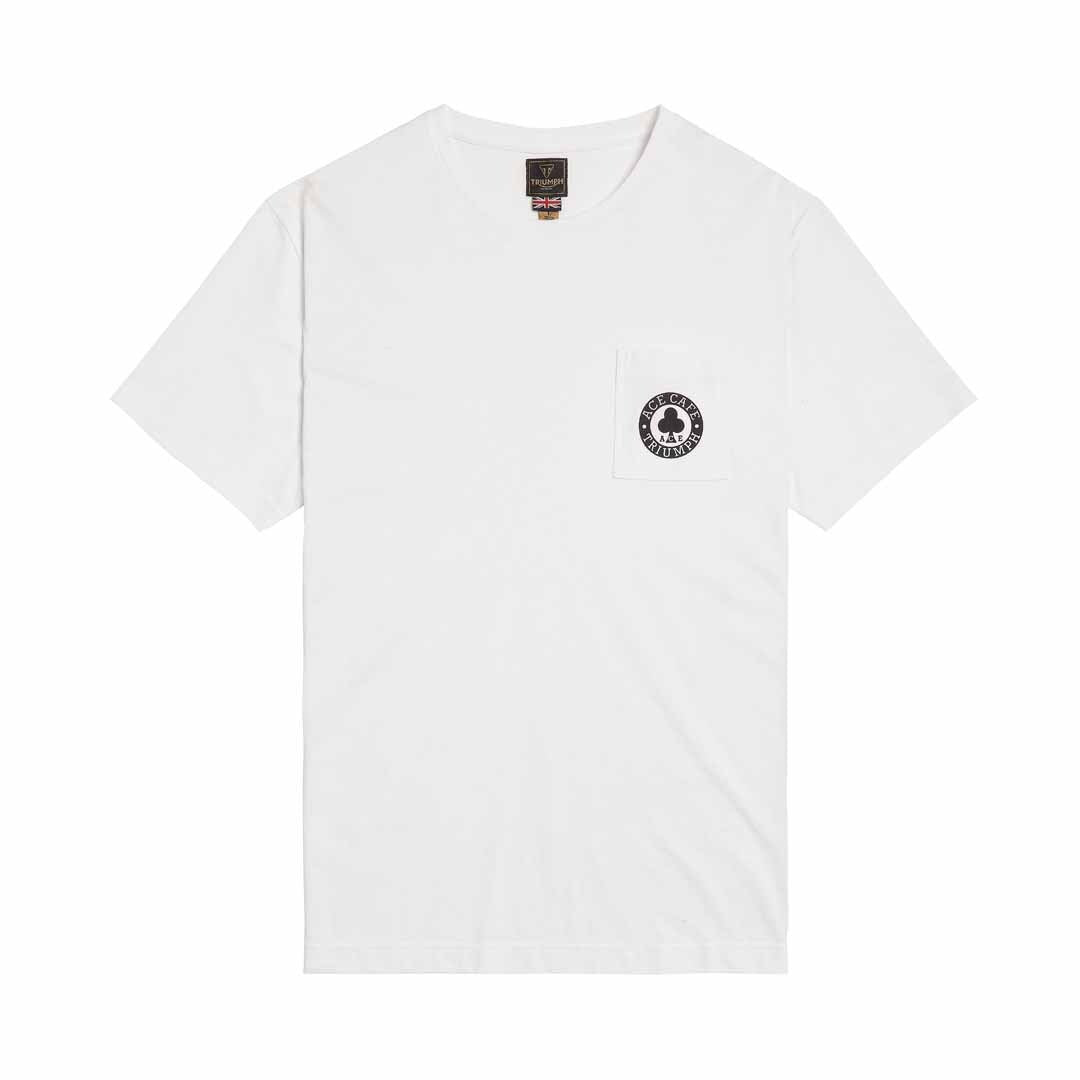 Triumph Ace Pocket Tee, White - MTSS23802 – Hermy's TriumphSuperStore