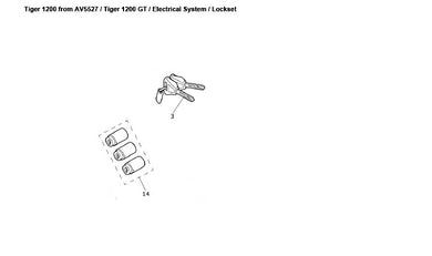 Triumph Luggage Barrels with Two Keys - T2501889