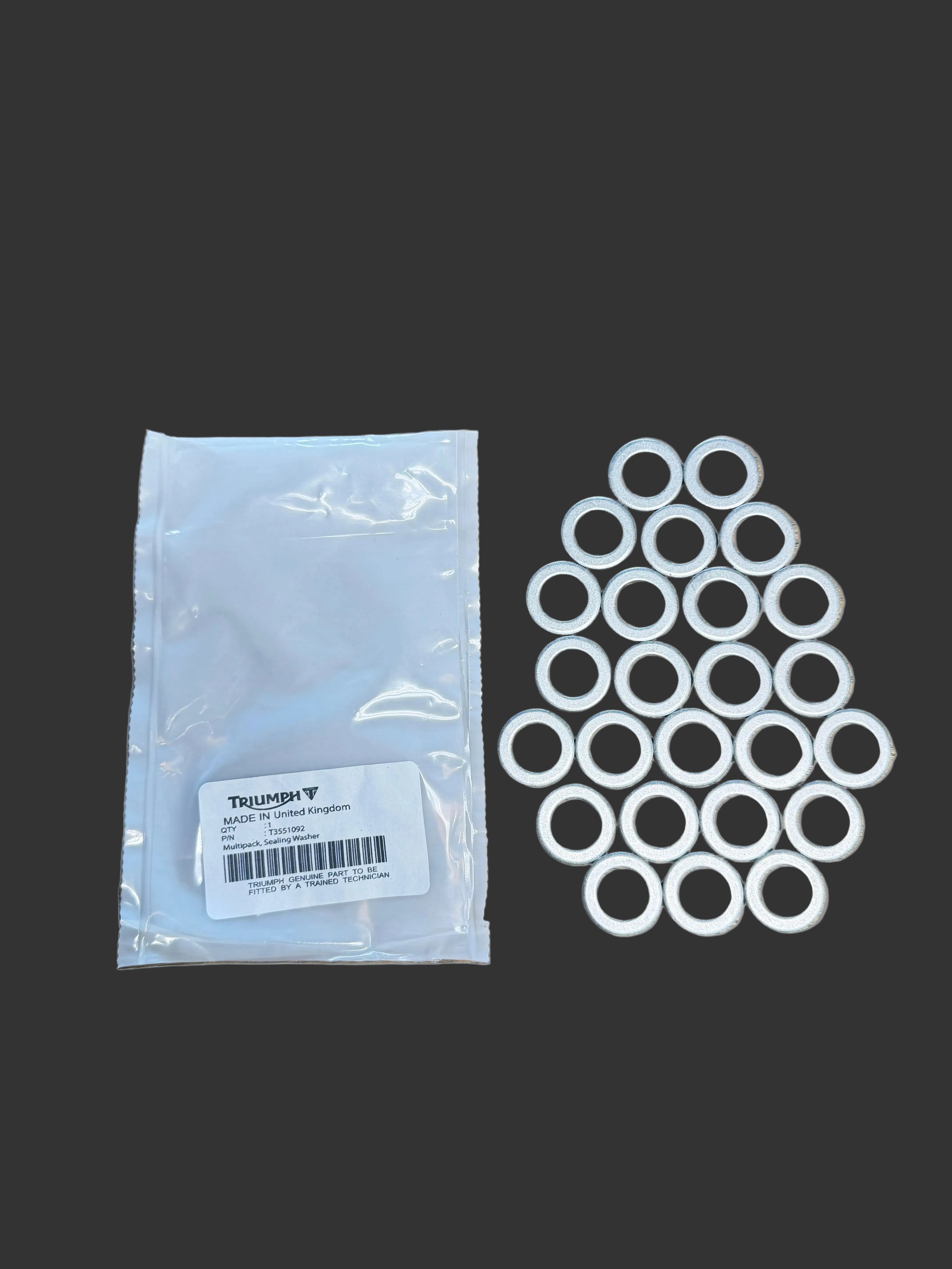 TRUMPロングスプリング Triumph Crush Washer for Oil Drain Bolt - Pack of 25 - T3551092
