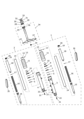 Triumph Street Scrambler Stanchion Assembly, LH - T2043160