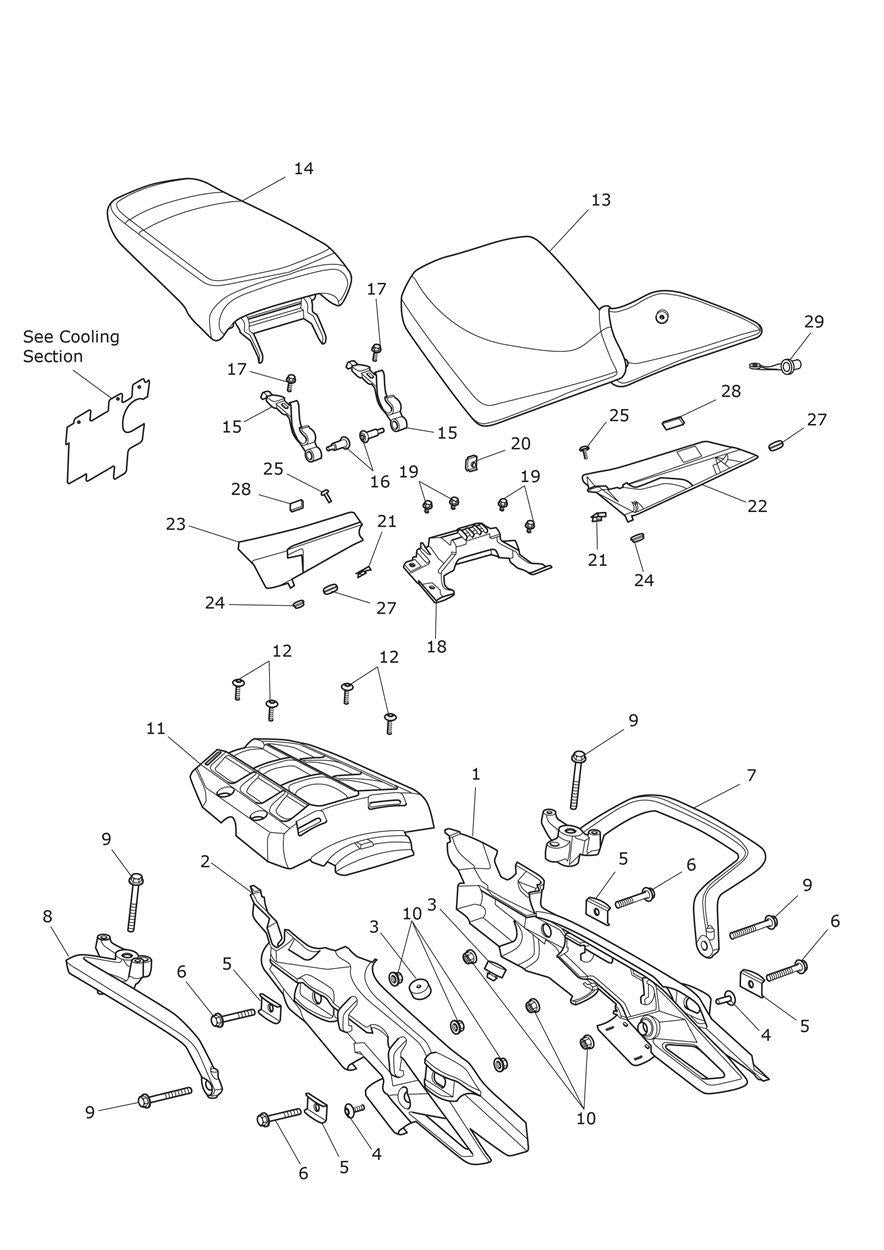 Triumph Tiger 800 Models Pillion Seat Assembly - T2304491