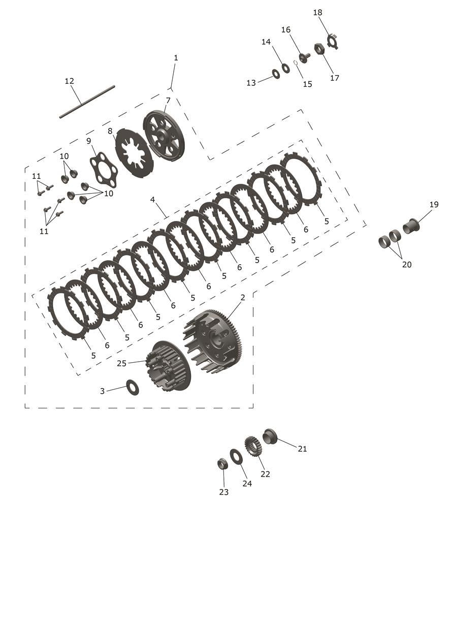 Triumph OEM TF 250-X Clutch Disc Set - T1170342