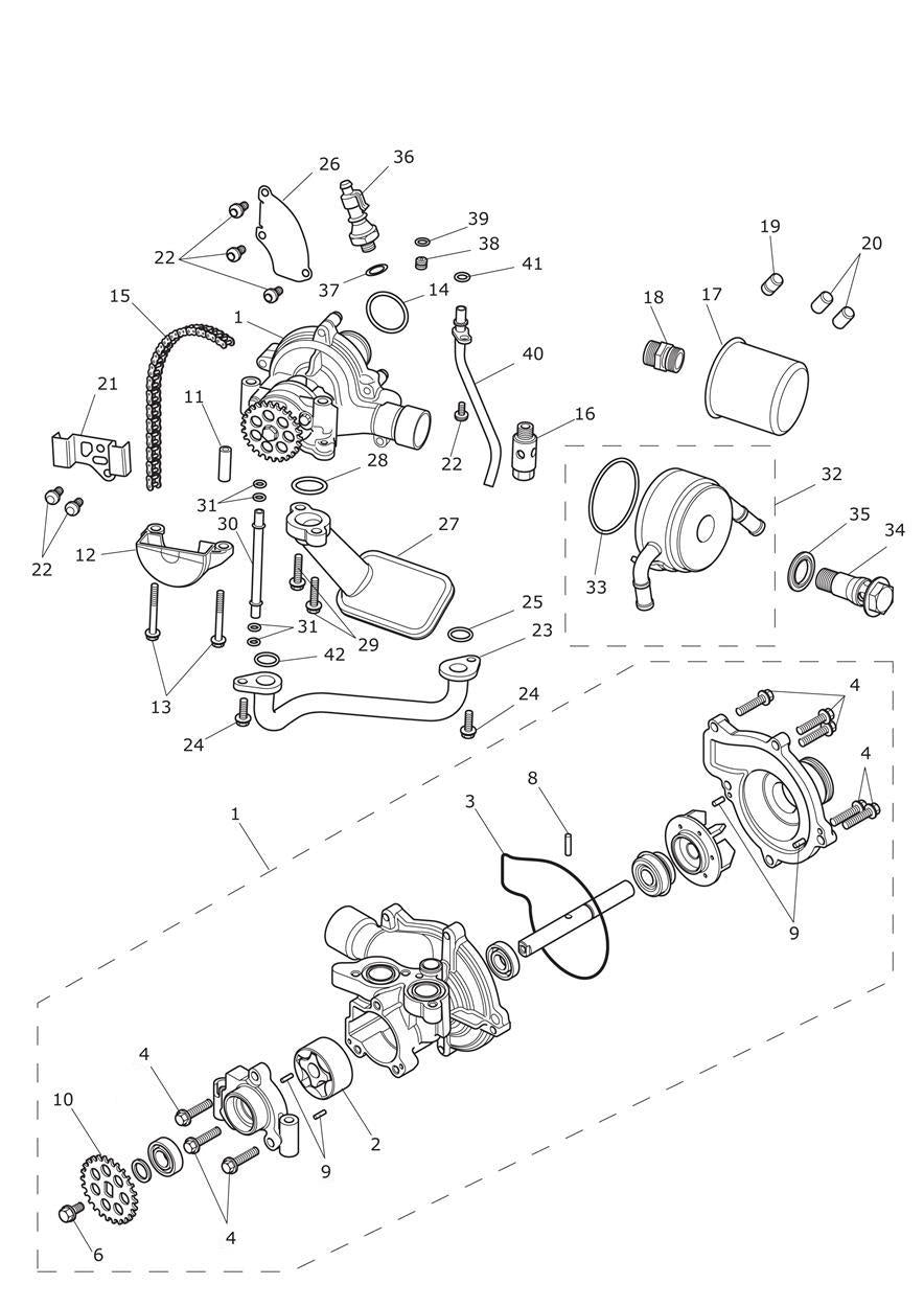 Triumph Oil and Water Pump Assembly - T1210204/T1211395