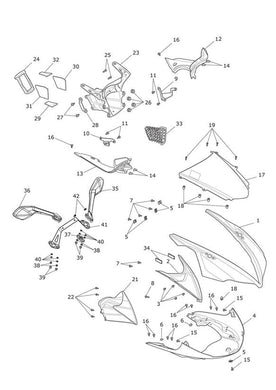 Triumph Daytona 675 Models Cockpit Upper, Crystal White - T2309582-NW