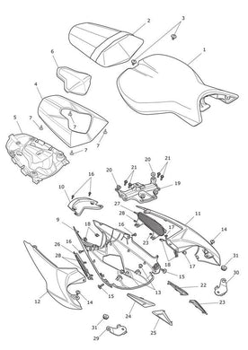 Triumph Street Triple R Rear Bodywork, RH Side - T2309116-MS