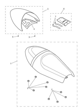 Triumph Liquid Cooled Thruxton R Seat Cowl Assembly - T2307204-MP