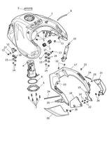 Triumph Fuel Tank Assembly in Korosi Red - Tiger 900 GT - T2402661-DG