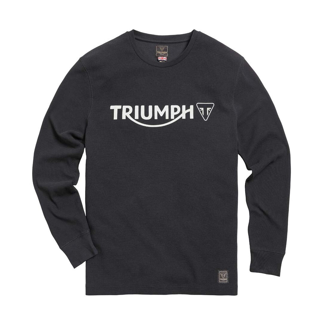 Triumph Bettmann Long Sleeve Black Waffle Tee - MTLS21010