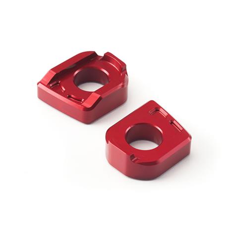 Triumph Daytona/Street Triple/Tiger 800 Models Chain Adjustment Blocks, Red - A9640046