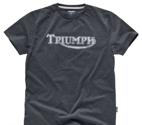 Triumph Vintage Logo Tee, Charcoal - MTSS19044